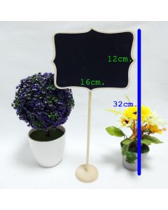 Big Sign Stand Blackboard Wavy ป้ายไม้กระดานดำฐานกลมสี่เหลี่ยมขอบหยักใหญ่ WB0030