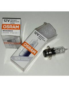 หลอดไฟ OSRAM Halogen Motorcycle Lamp 12V 25W สีเดิม สว่างขึ้น 50 เปอร์เซ็น LM0001